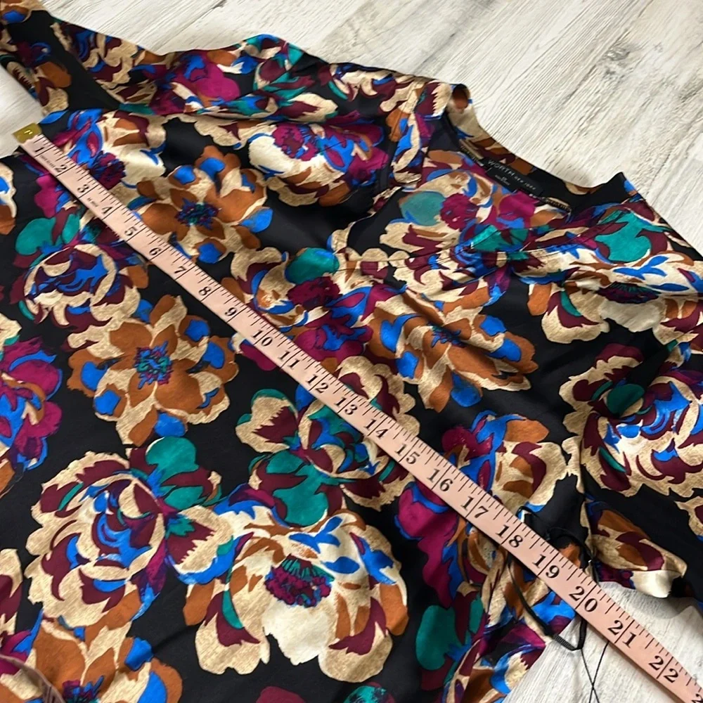 WORTH New York Floral Silk Blouse Size 10 - Picture 9 of 10